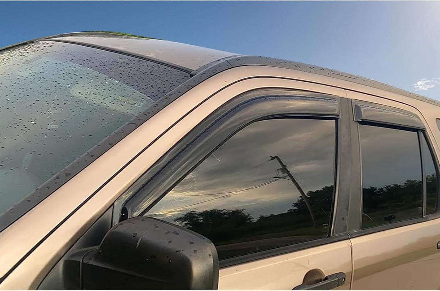 Window Visor Compatible with 2002-2006 Honda CRV SUV, Slim Style Acrylic Smoke Tinted Sun Rain Shade Guard Wind Vent Air Deflector, 2003 2004 2005