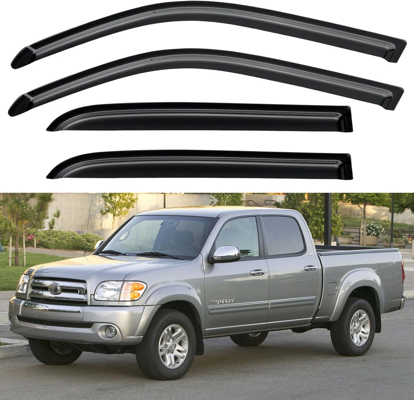 Window Visors Rain Guards for Chevy Tahoe/GMC Yukon 2000-2006, Out-Channel Window Vent Wind Deflectors Visors Shades for 2002-2006 Cadillac Escalade
