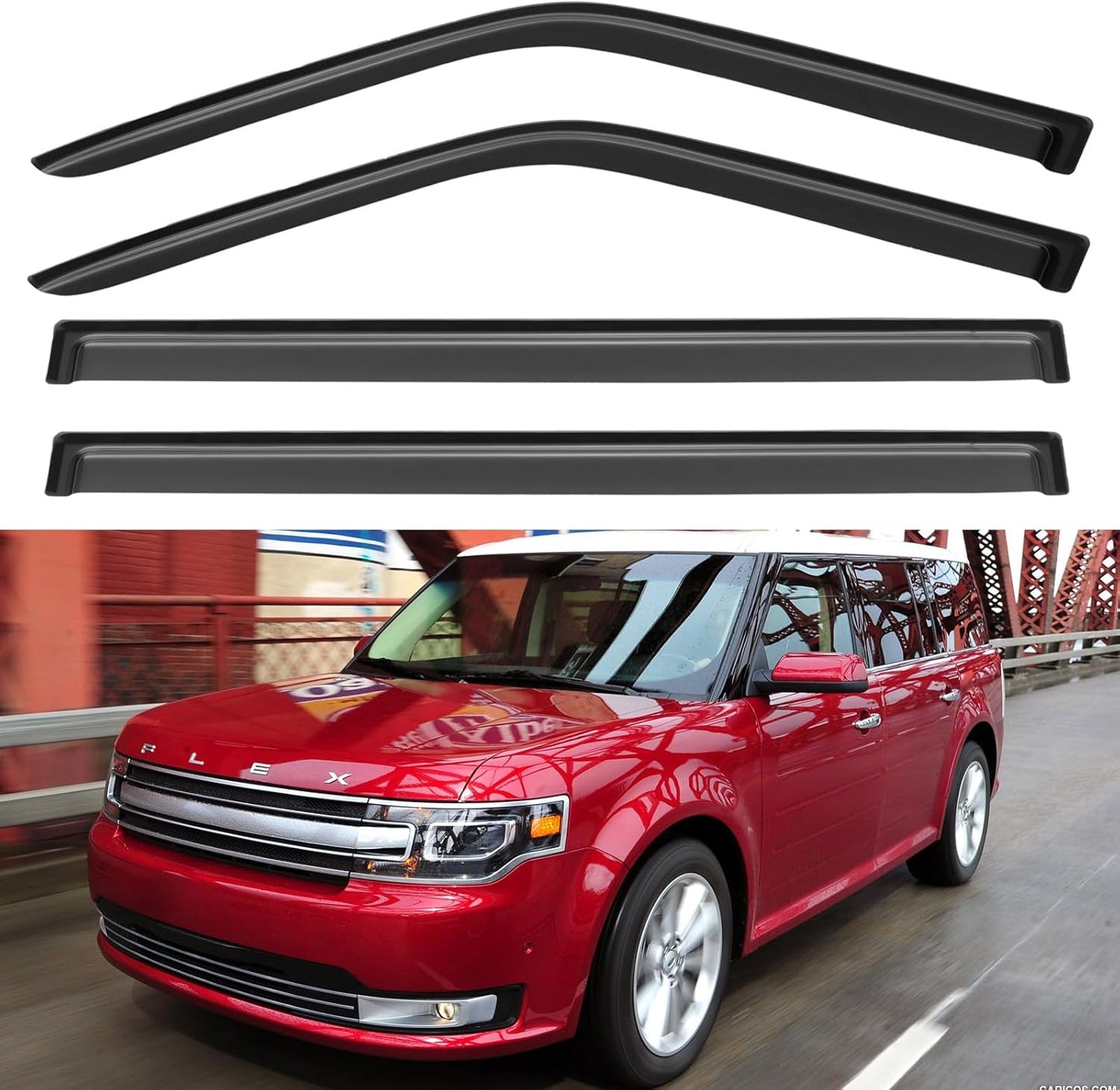 Window Visors Rain Guards for Chevy Tahoe/GMC Yukon 2000-2006, Out-Channel Window Vent Wind Deflectors Visors Shades for 2002-2006 Cadillac Escalade