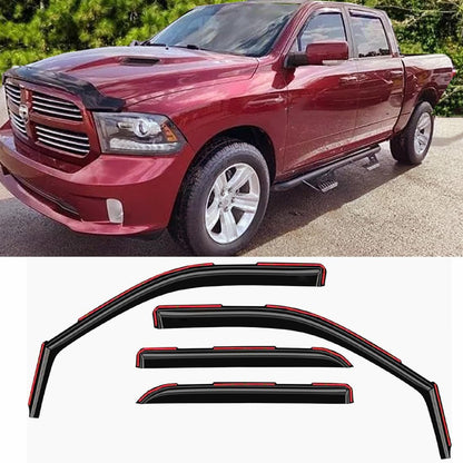 94515 Side Window Visor Rain Guards for 07-14 Chevy Silverado 1500 & GMC Sierra 1500 2500HD 3500HD Crew Cab/Avalanche/Suburban/Yukon XL Wind Deflectors Windnow Shade Vent Sun Visors 4PCS