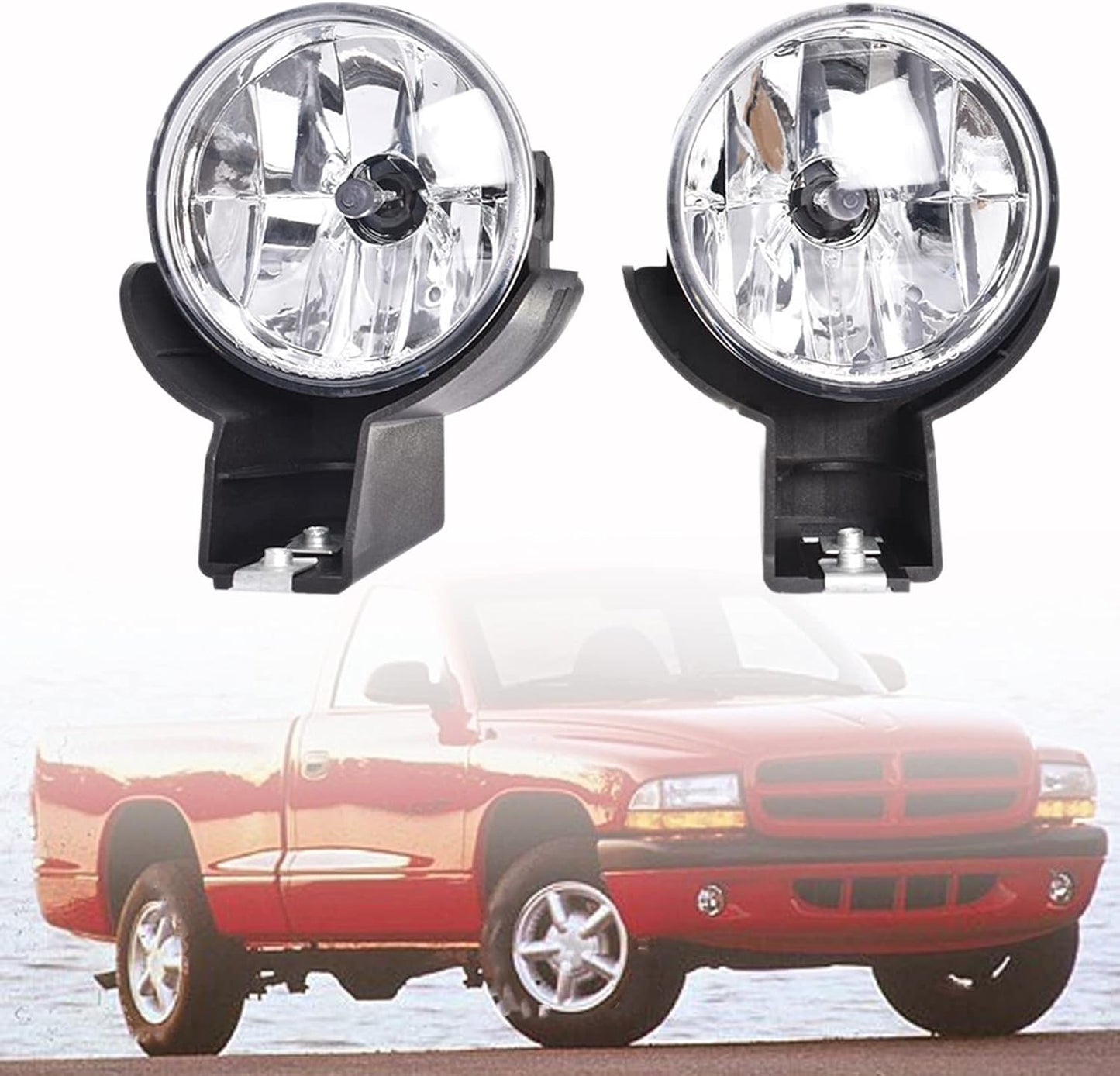 2-Pack Fog Lights with Bulbs Replacement compatible with Dakota 1997-2000 Replacement for Durango 1998-2000 CH2592104 CH2593104