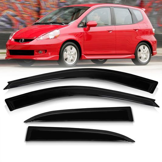 4PCS Window Visors compatible with GD3 Fit Jazz Tint Side Rain Guard Wind Deflector Shields Set