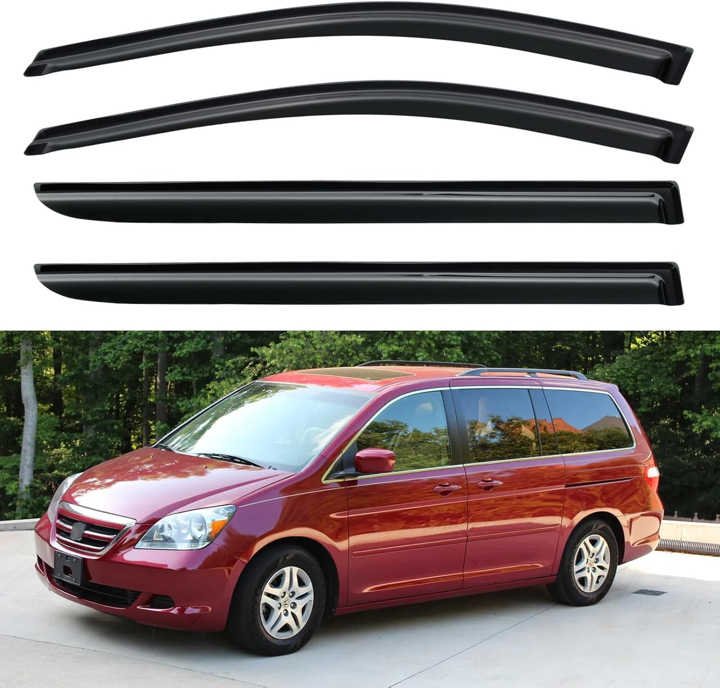 Window Visors Rain Guards for Chevy Tahoe/GMC Yukon 2000-2006, Out-Channel Window Vent Wind Deflectors Visors Shades for 2002-2006 Cadillac Escalade