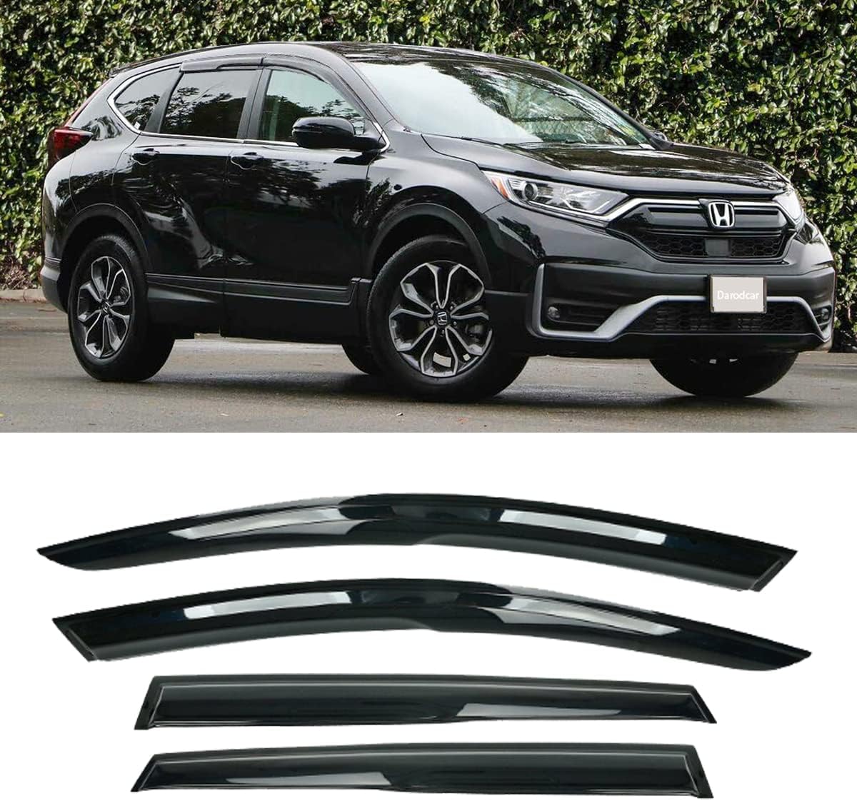 94515 Side Window Visor Rain Guards for 07-14 Chevy Silverado 1500 & GMC Sierra 1500 2500HD 3500HD Crew Cab/Avalanche/Suburban/Yukon XL Wind Deflectors Windnow Shade Vent Sun Visors 4PCS