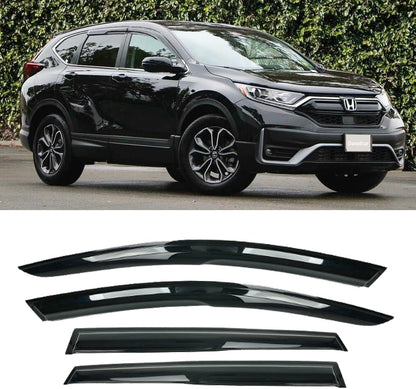 Tape On Side Window Deflectors Vent Window Visor for 2015-2018 Chevy Silverado & GMC Sierra 1500 2500HD 3500HD Double/Extended Cab Rain Guards Sun Shade 4PC-Set Truck Accessories