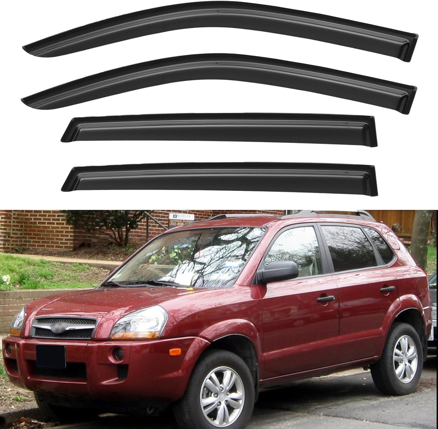 Window Visors Rain Guards for Chevy Tahoe/GMC Yukon 2000-2006, Out-Channel Window Vent Wind Deflectors Visors Shades for 2002-2006 Cadillac Escalade