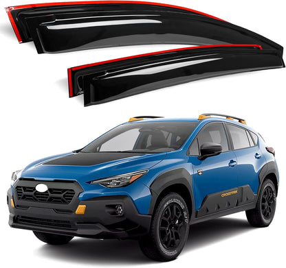 4pcs Rain Guards for 2024-2026 Toyota Tacoma Double Cab, Easy-to-Install Rain Guards for Car Window - Out-Channel Vent Visors Accessories for Truck, Side Window Wind Deflectors & Visors