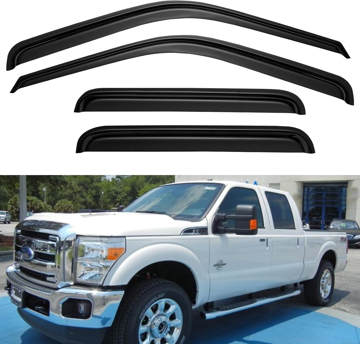 Window Visors Rain Guards for Chevy Tahoe/GMC Yukon 2000-2006, Out-Channel Window Vent Wind Deflectors Visors Shades for 2002-2006 Cadillac Escalade