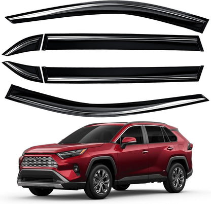 4pcs Rain Guards for 2024-2026 Toyota Tacoma Double Cab, Easy-to-Install Rain Guards for Car Window - Out-Channel Vent Visors Accessories for Truck, Side Window Wind Deflectors & Visors