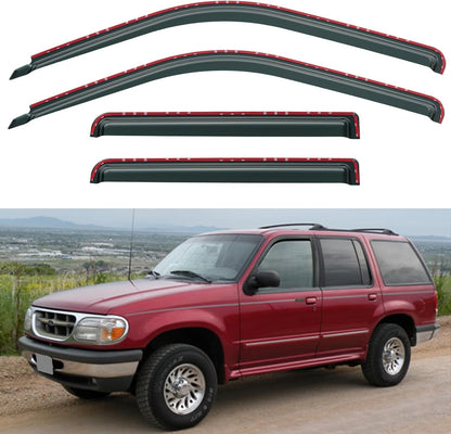 Window Visors Rain Guards for Chevy Tahoe/GMC Yukon 2000-2006, Out-Channel Window Vent Wind Deflectors Visors Shades for 2002-2006 Cadillac Escalade
