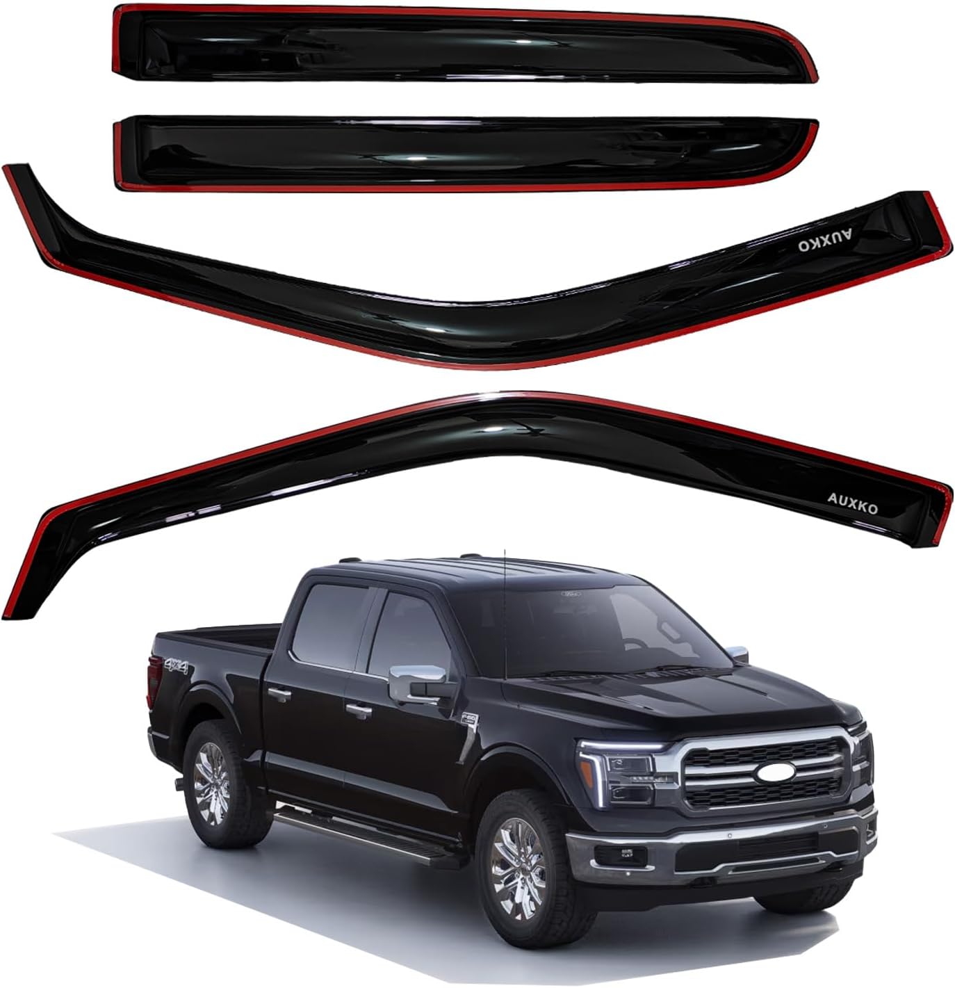 4pcs Rain Guards for 2024-2026 Toyota Tacoma Double Cab, Easy-to-Install Rain Guards for Car Window - Out-Channel Vent Visors Accessories for Truck, Side Window Wind Deflectors & Visors