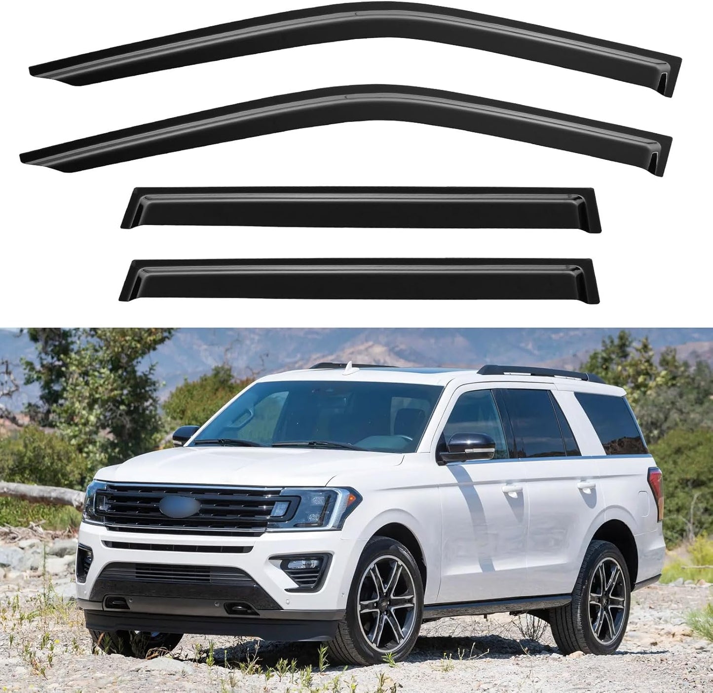 Window Visors Rain Guards for Chevy Tahoe/GMC Yukon 2000-2006, Out-Channel Window Vent Wind Deflectors Visors Shades for 2002-2006 Cadillac Escalade