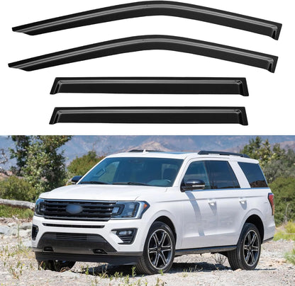 Window Visors Rain Guards for Chevy Tahoe/GMC Yukon 2000-2006, Out-Channel Window Vent Wind Deflectors Visors Shades for 2002-2006 Cadillac Escalade