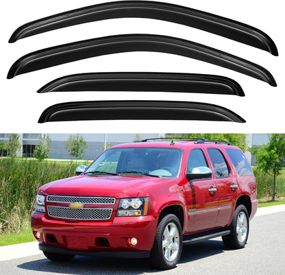 Window Visors Rain Guards for Chevy Tahoe/GMC Yukon 2000-2006, Out-Channel Window Vent Wind Deflectors Visors Shades for 2002-2006 Cadillac Escalade