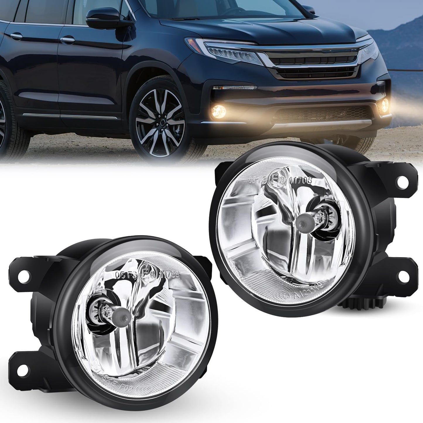 Fog Lights Assembly Compatible with 2013 2014 2015 2016 2017 2018 2019 2020 Honda City CRV CRZ Civic Crosstour Ram Promaster Jeep Cherokee Compass Acura TSX ILX RDX Chrysler