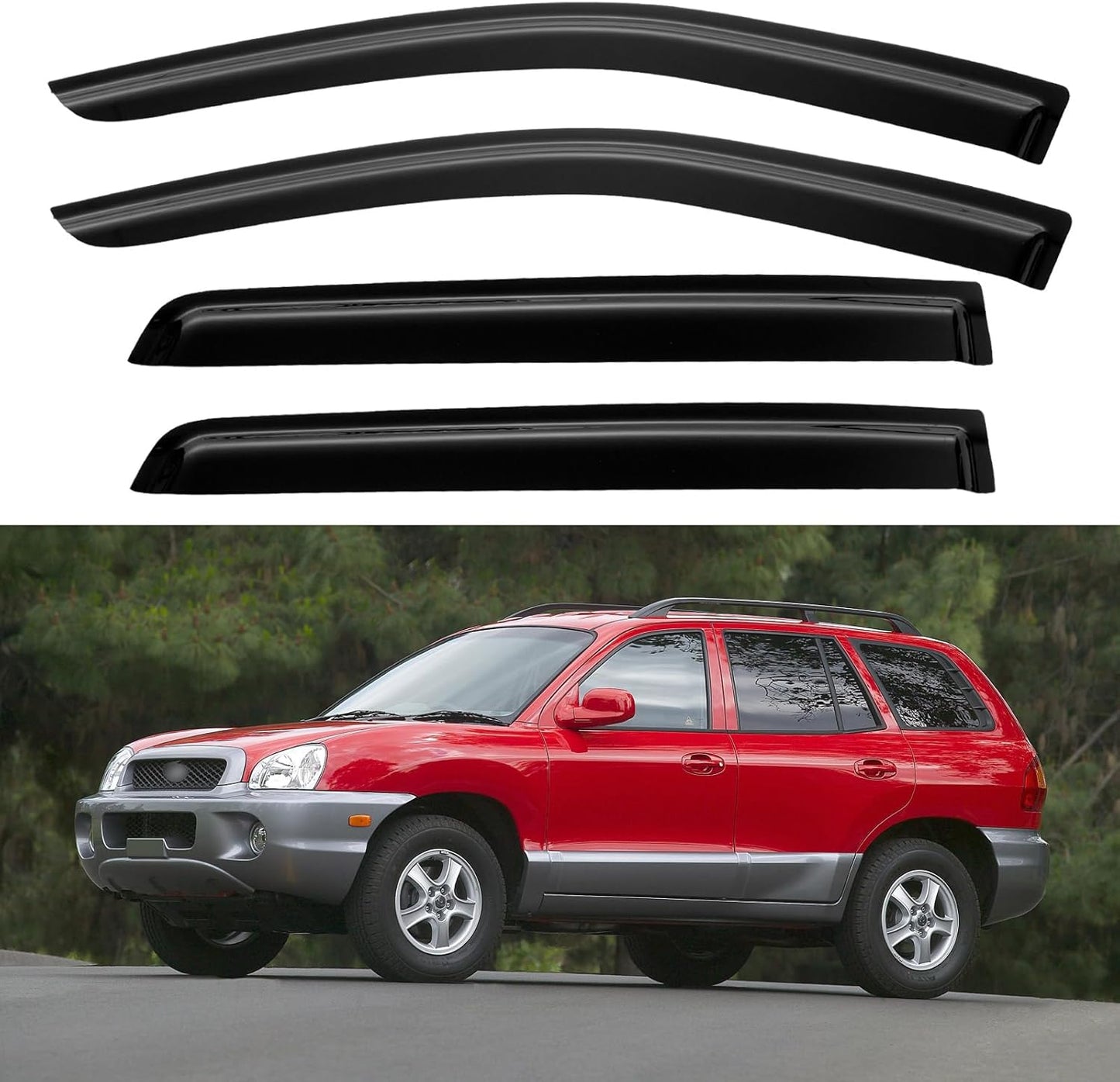 Window Visors Rain Guards for Chevy Tahoe/GMC Yukon 2000-2006, Out-Channel Window Vent Wind Deflectors Visors Shades for 2002-2006 Cadillac Escalade