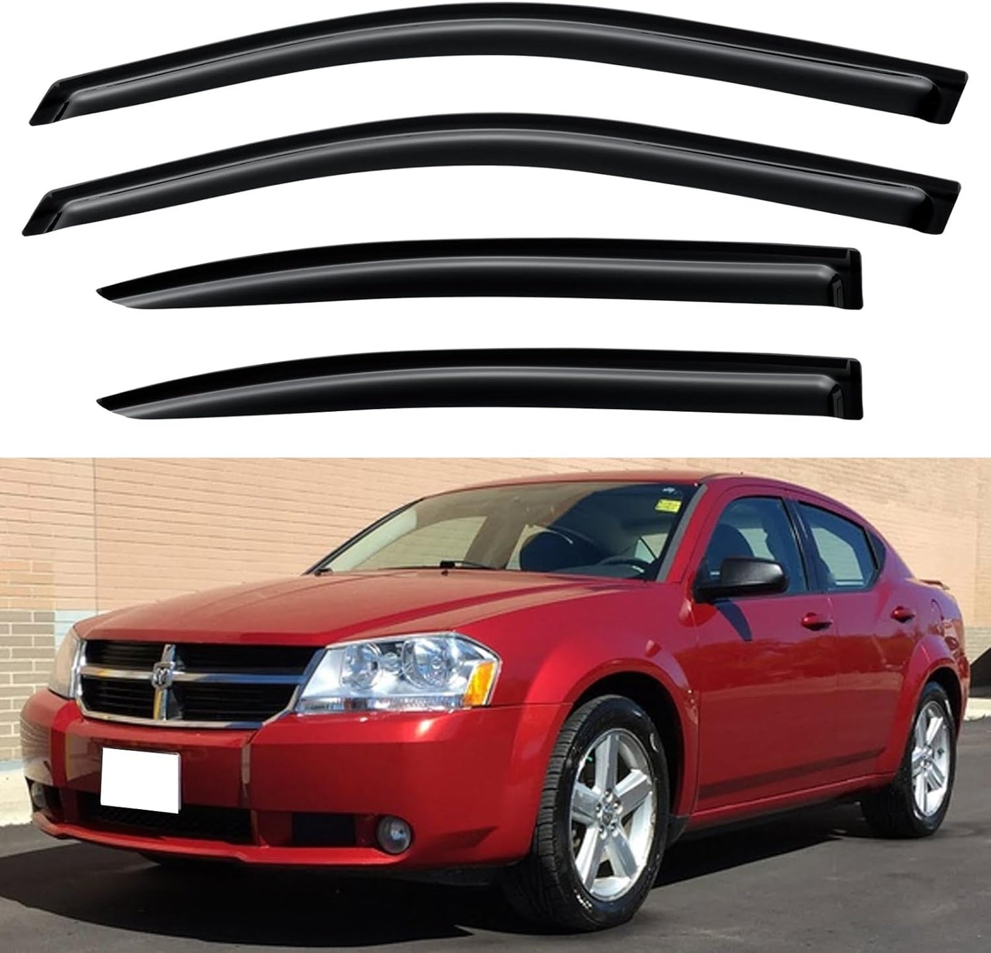 Window Visors Rain Guards for Chevy Tahoe/GMC Yukon 2000-2006, Out-Channel Window Vent Wind Deflectors Visors Shades for 2002-2006 Cadillac Escalade