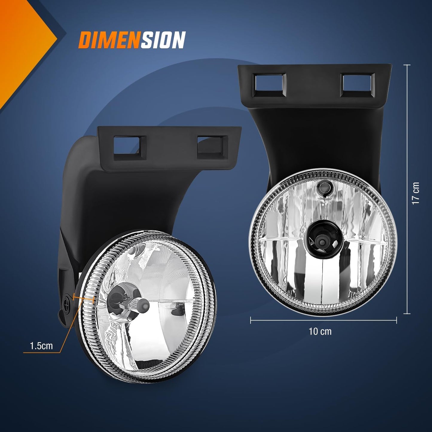 Fog Lights Assembly Compatible with 1994 1995 1996 1997 1998 1999 2000 2001 Dodge Ram 1500 2500 3500 2002 RAM 2500 3500 Pick Up Truck Clear w/881 12V Halogen Bulbs