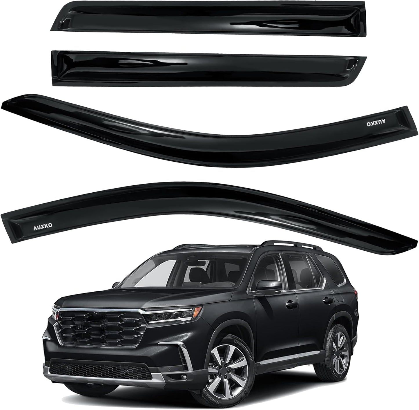 4pcs Rain Guards for 2024-2026 Toyota Tacoma Double Cab, Easy-to-Install Rain Guards for Car Window - Out-Channel Vent Visors Accessories for Truck, Side Window Wind Deflectors & Visors