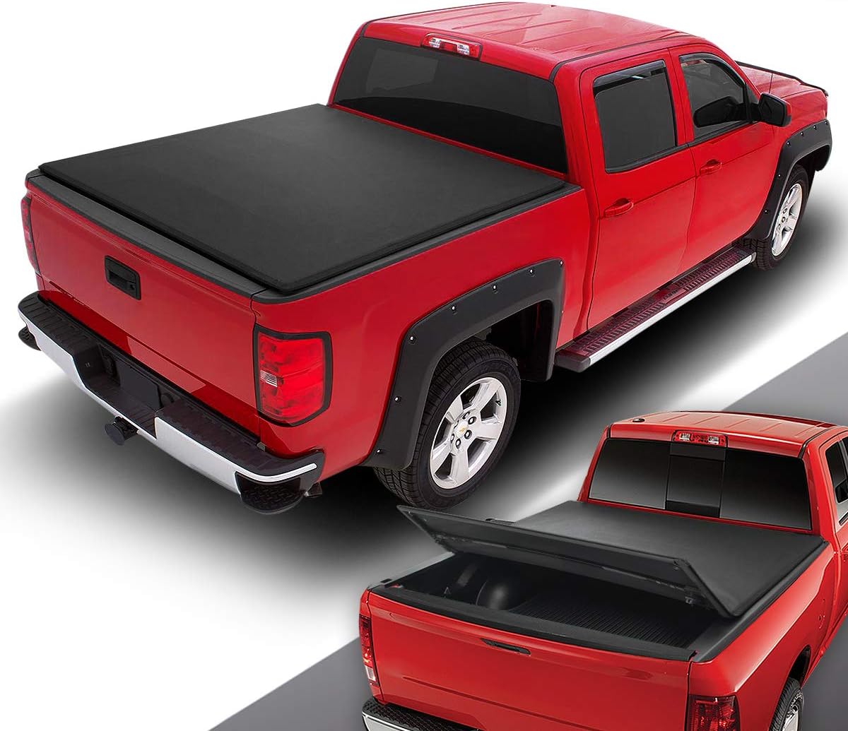 Truck Bed Soft Roll-Up Tonneau Cover Compatible with 19-25 Silverado Sierra 1500 5.75Ft Fleetside/Styleside Bed