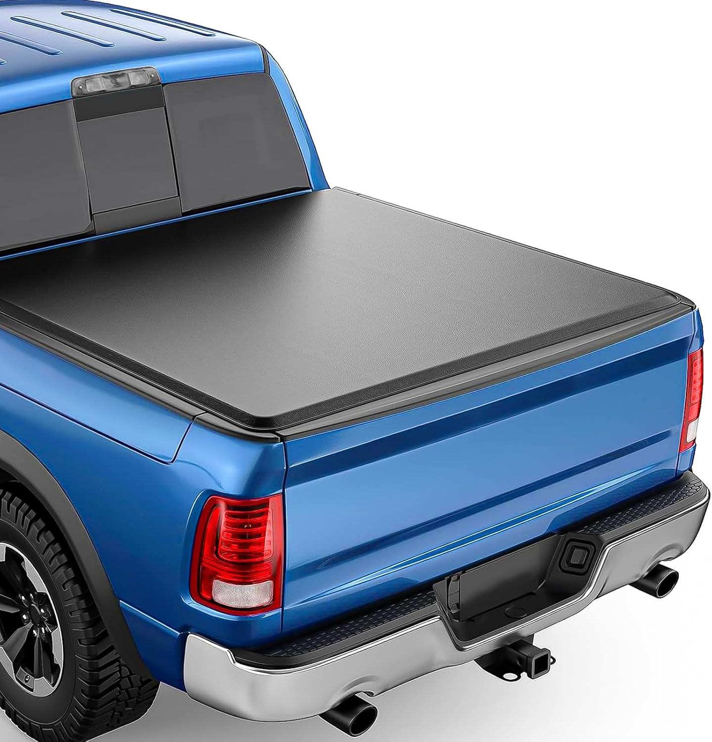 6.4Ft Soft Roll Up Tonneau Cover compatible with 2003-2010, 2011-2018, 2019-2023 Dodge Ram 1500, 2011-2024 Ram 2500 3500 6.4 Ft Bed Fleetside Without Rambox