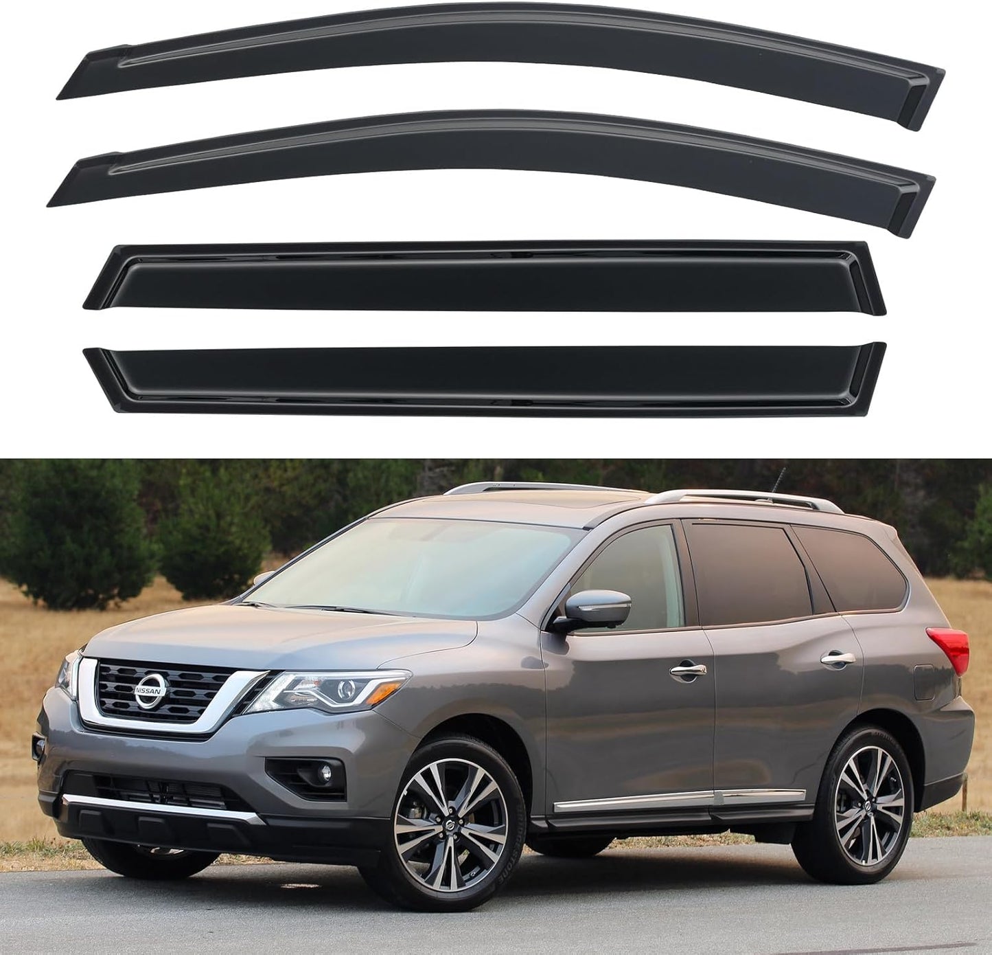 Window Visors Rain Guards for Chevy Tahoe/GMC Yukon 2000-2006, Out-Channel Window Vent Wind Deflectors Visors Shades for 2002-2006 Cadillac Escalade