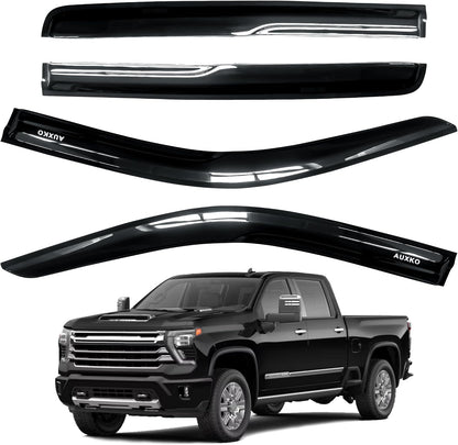 4pcs Rain Guards for 2024-2026 Toyota Tacoma Double Cab, Easy-to-Install Rain Guards for Car Window - Out-Channel Vent Visors Accessories for Truck, Side Window Wind Deflectors & Visors