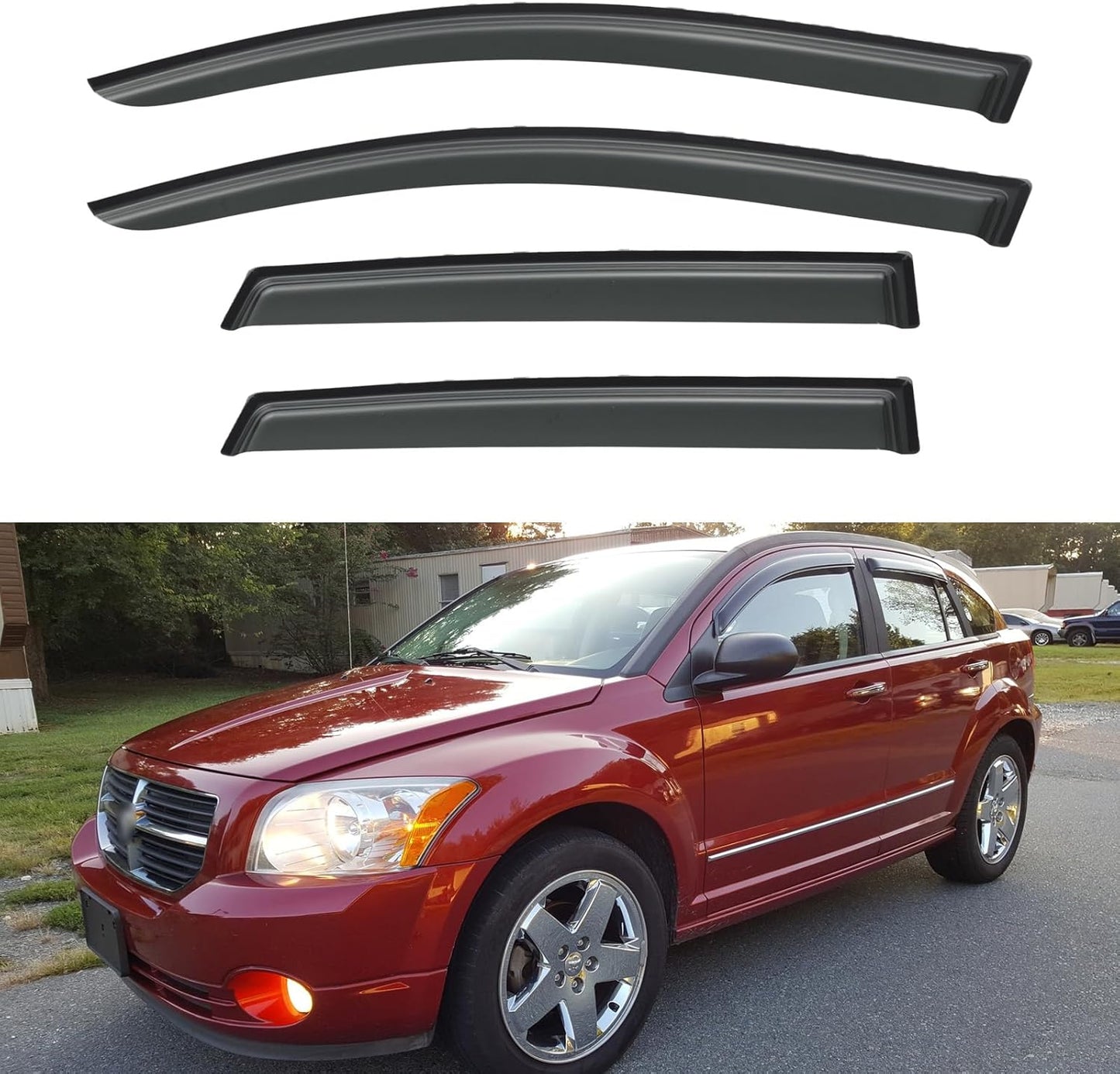 Window Visors Rain Guards for Chevy Tahoe/GMC Yukon 2000-2006, Out-Channel Window Vent Wind Deflectors Visors Shades for 2002-2006 Cadillac Escalade