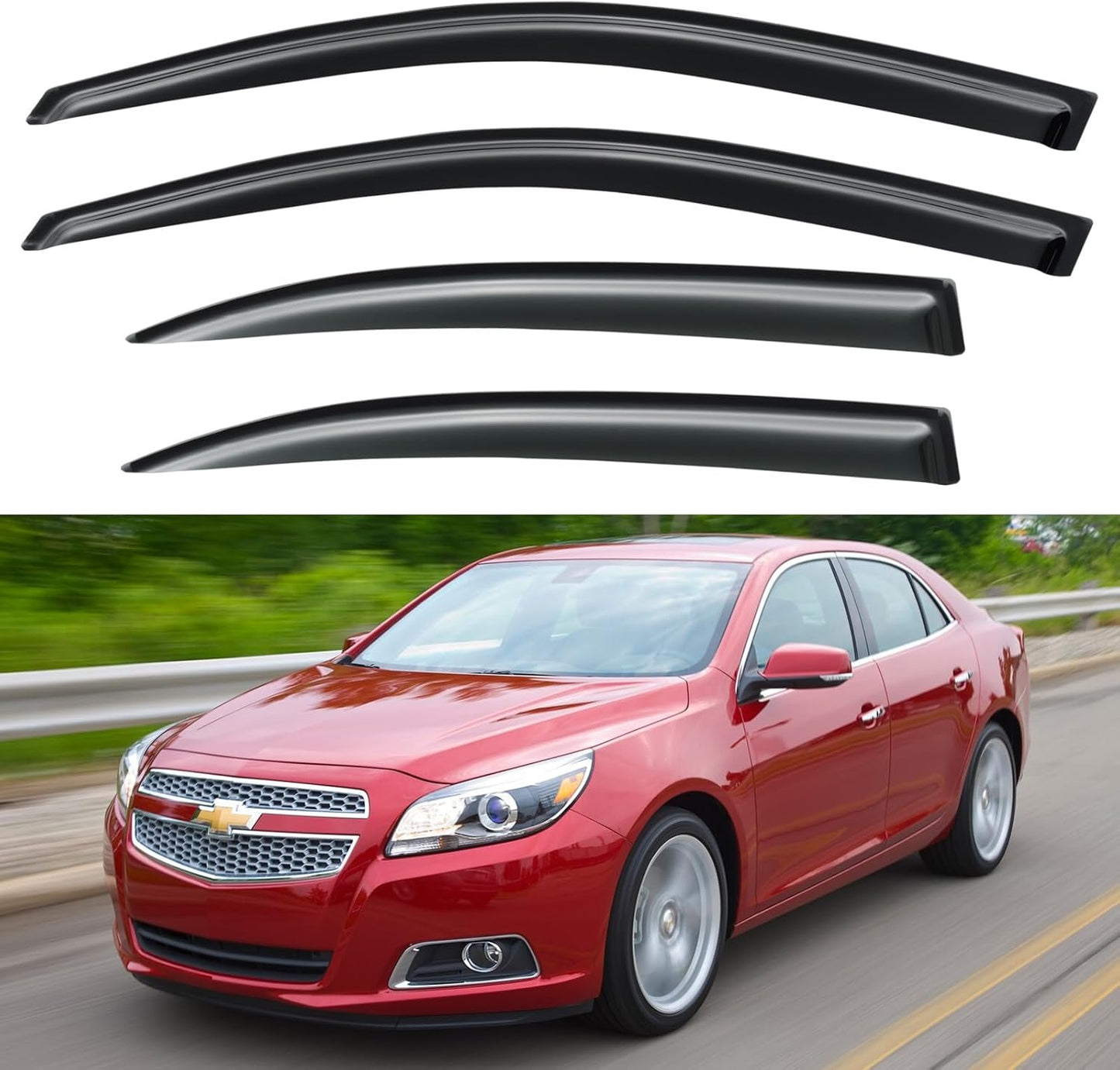 Window Visors Rain Guards for Chevy Tahoe/GMC Yukon 2000-2006, Out-Channel Window Vent Wind Deflectors Visors Shades for 2002-2006 Cadillac Escalade