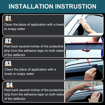 4pcs Rain Guards for 2024-2026 Toyota Tacoma Double Cab, Easy-to-Install Rain Guards for Car Window - Out-Channel Vent Visors Accessories for Truck, Side Window Wind Deflectors & Visors