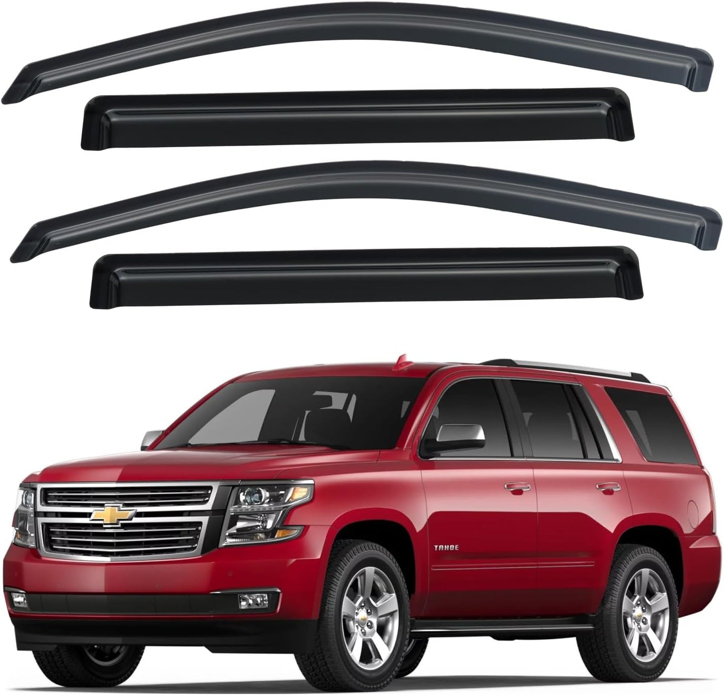 Window Visors Rain Guards for Chevy Tahoe/GMC Yukon 2000-2006, Out-Channel Window Vent Wind Deflectors Visors Shades for 2002-2006 Cadillac Escalade