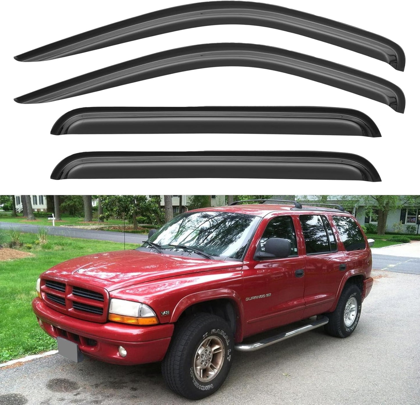 Window Visors Rain Guards for Chevy Tahoe/GMC Yukon 2000-2006, Out-Channel Window Vent Wind Deflectors Visors Shades for 2002-2006 Cadillac Escalade