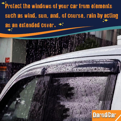 94515 Side Window Visor Rain Guards for 07-14 Chevy Silverado 1500 & GMC Sierra 1500 2500HD 3500HD Crew Cab/Avalanche/Suburban/Yukon XL Wind Deflectors Windnow Shade Vent Sun Visors 4PCS