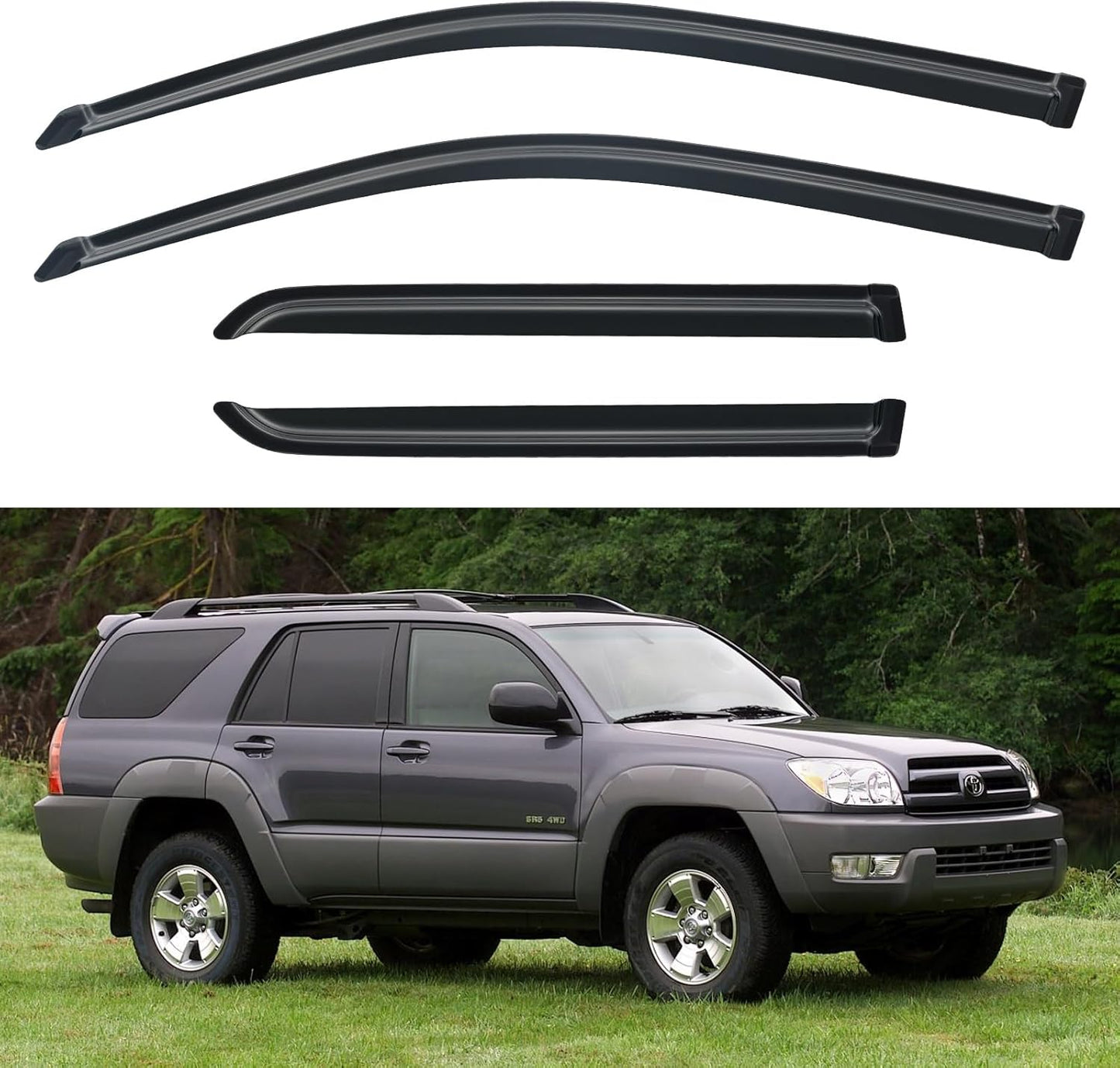 Window Visors Rain Guards for Chevy Tahoe/GMC Yukon 2000-2006, Out-Channel Window Vent Wind Deflectors Visors Shades for 2002-2006 Cadillac Escalade