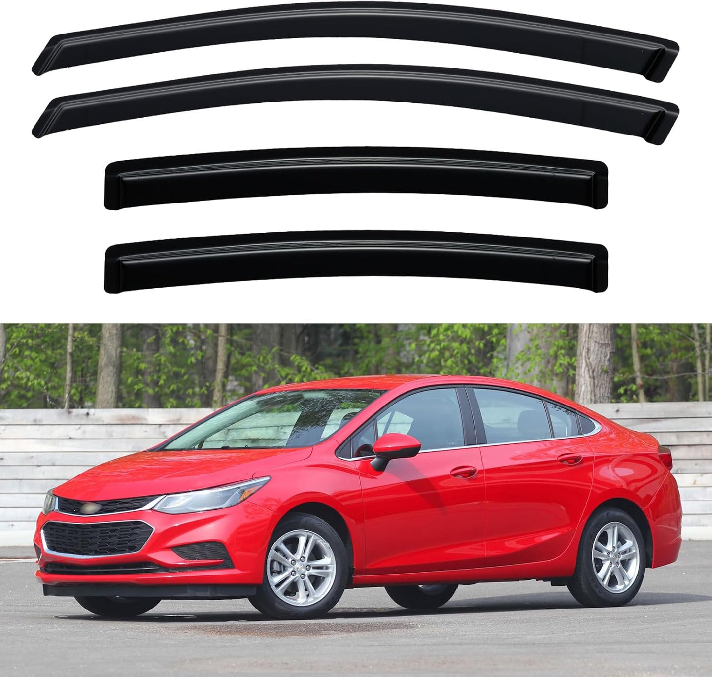 Window Visors Rain Guards for Chevy Tahoe/GMC Yukon 2000-2006, Out-Channel Window Vent Wind Deflectors Visors Shades for 2002-2006 Cadillac Escalade