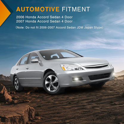 Fog Lights Assembly Compatible with 2006 2007 Honda Accord Sedan 4 Door w/H11 12V 55W Bulbs Clear Lens Driver and Passenger Side