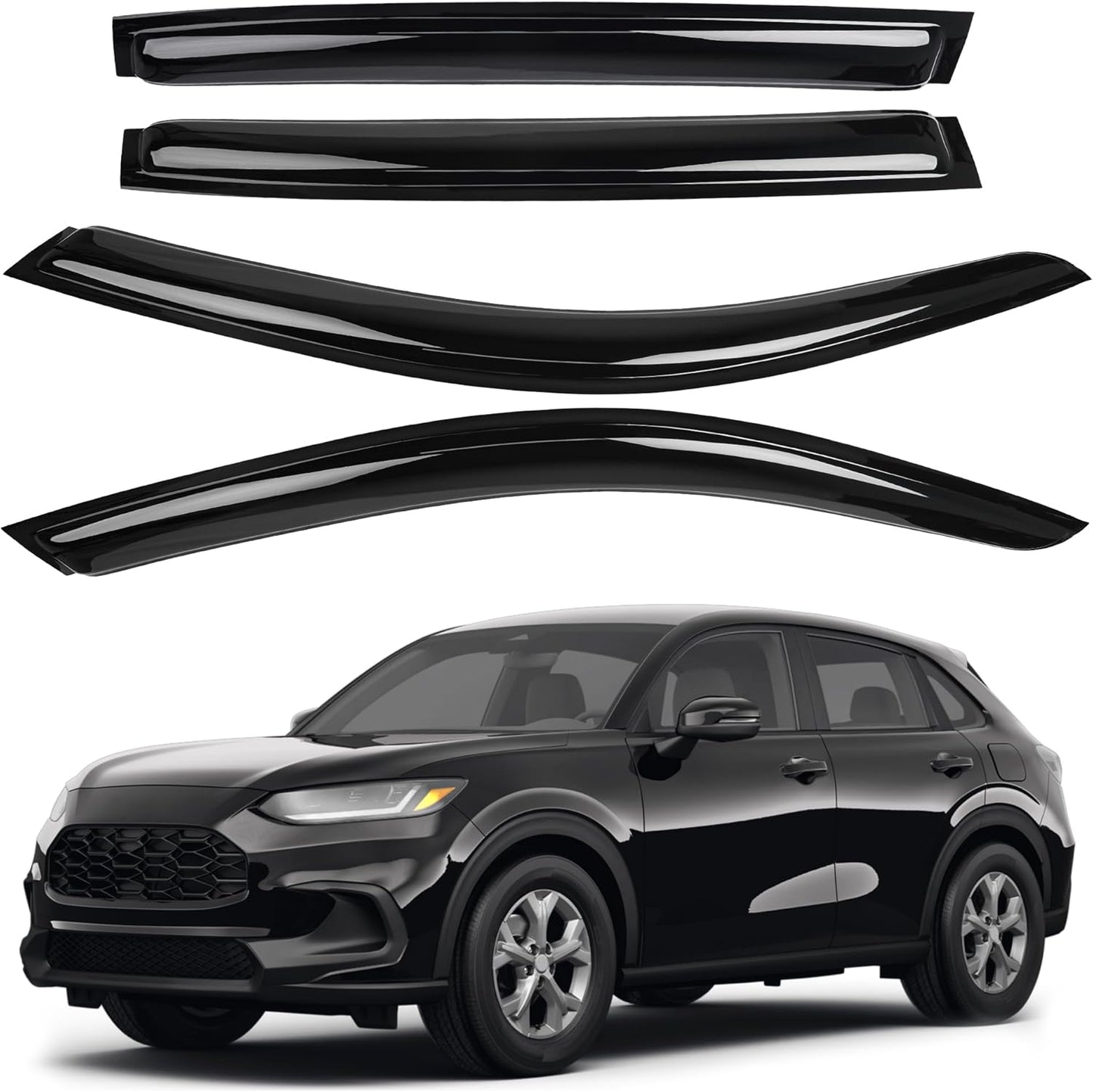 4pcs Rain Guards for 2024-2026 Toyota Tacoma Double Cab, Easy-to-Install Rain Guards for Car Window - Out-Channel Vent Visors Accessories for Truck, Side Window Wind Deflectors & Visors