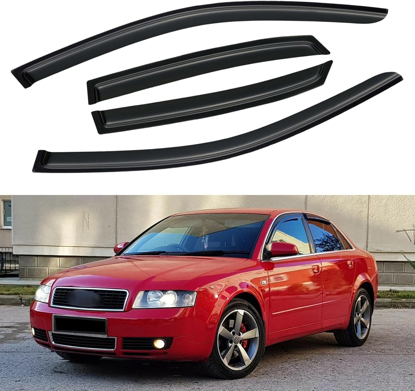 Window Visors Rain Guards for Chevy Tahoe/GMC Yukon 2000-2006, Out-Channel Window Vent Wind Deflectors Visors Shades for 2002-2006 Cadillac Escalade