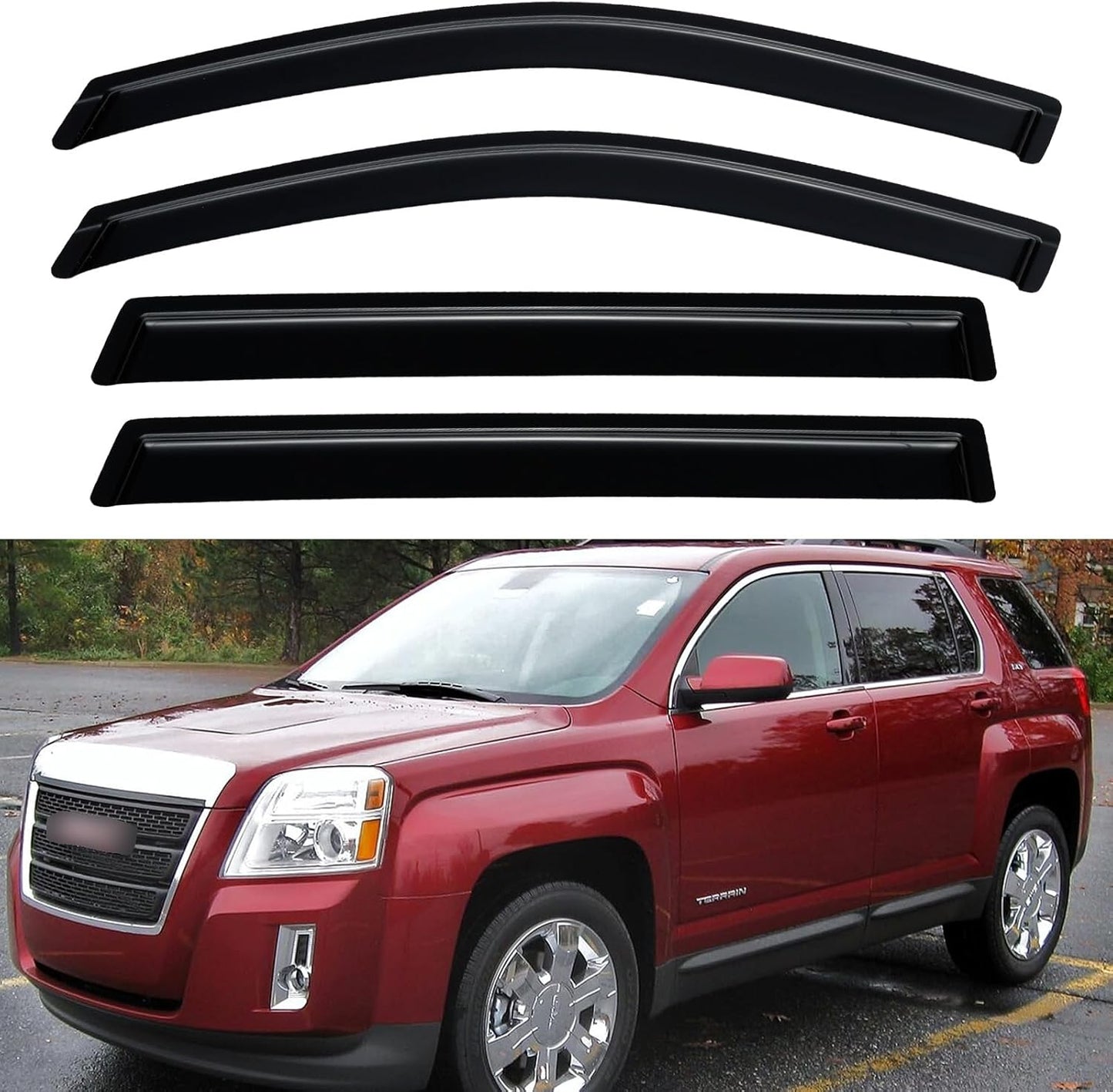 Window Visors Rain Guards for Chevy Tahoe/GMC Yukon 2000-2006, Out-Channel Window Vent Wind Deflectors Visors Shades for 2002-2006 Cadillac Escalade