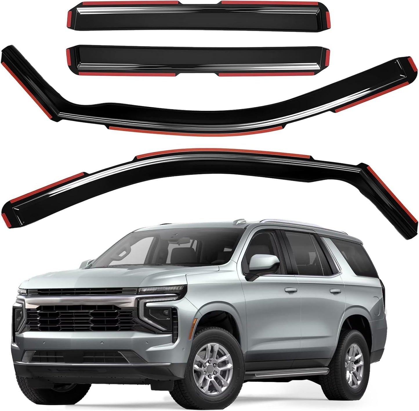 4pcs Rain Guards for 2024-2026 Toyota Tacoma Double Cab, Easy-to-Install Rain Guards for Car Window - Out-Channel Vent Visors Accessories for Truck, Side Window Wind Deflectors & Visors