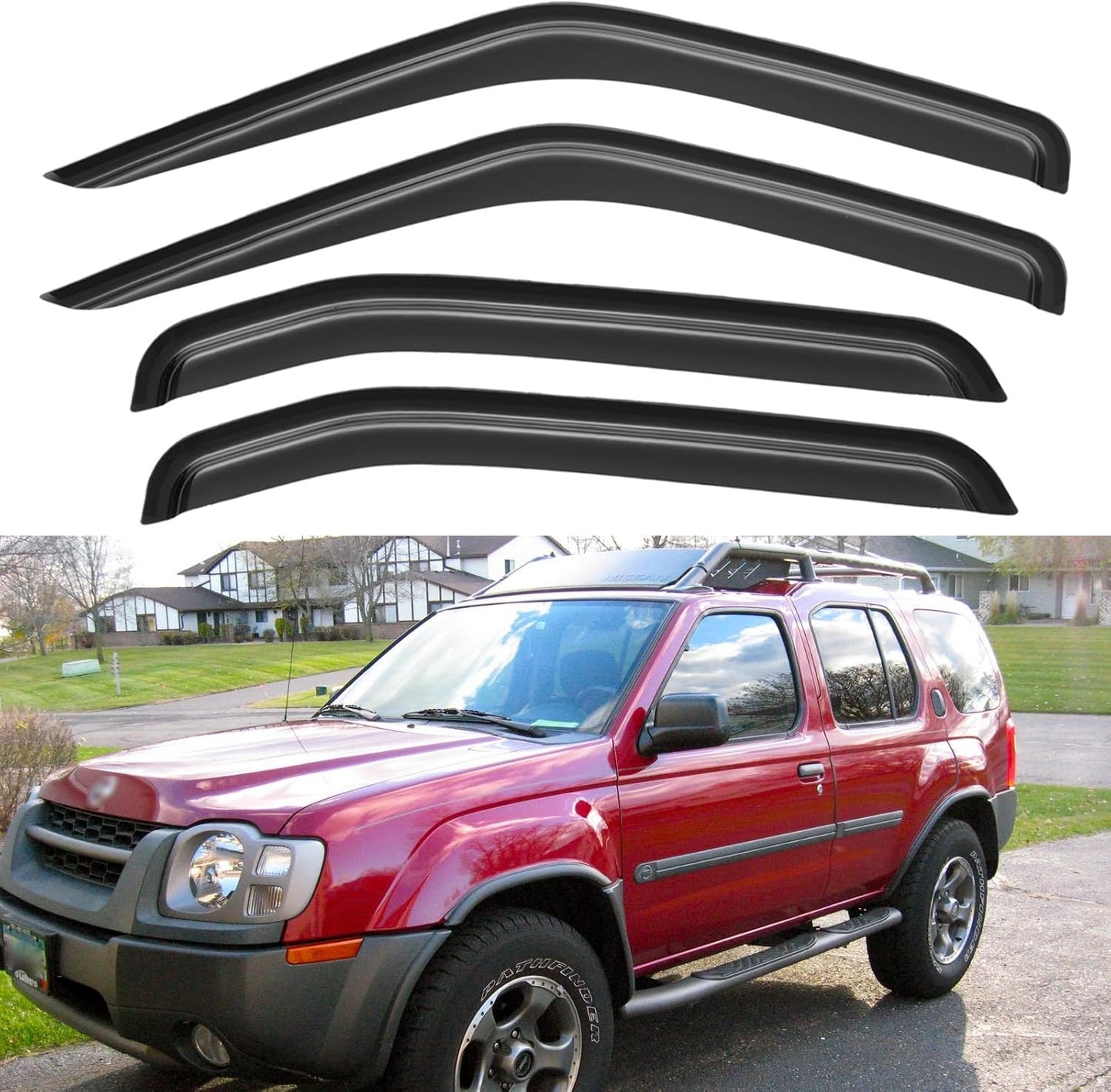 Window Visors Rain Guards for Chevy Tahoe/GMC Yukon 2000-2006, Out-Channel Window Vent Wind Deflectors Visors Shades for 2002-2006 Cadillac Escalade