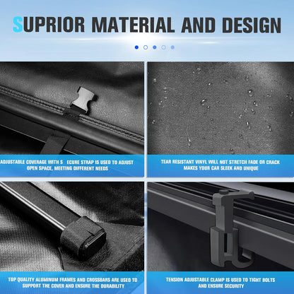 6.4Ft Soft Roll Up Tonneau Cover compatible with 2003-2010, 2011-2018, 2019-2023 Dodge Ram 1500, 2011-2024 Ram 2500 3500 6.4 Ft Bed Fleetside Without Rambox
