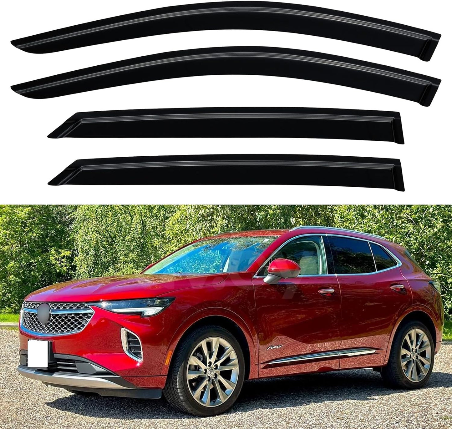 Window Visors Rain Guards for Chevy Tahoe/GMC Yukon 2000-2006, Out-Channel Window Vent Wind Deflectors Visors Shades for 2002-2006 Cadillac Escalade