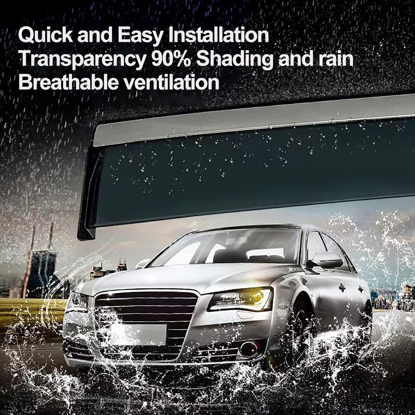 4pcs Window Visor Fit compatible with 2016-2021 Honda Civic Window Vent Deflector Visors