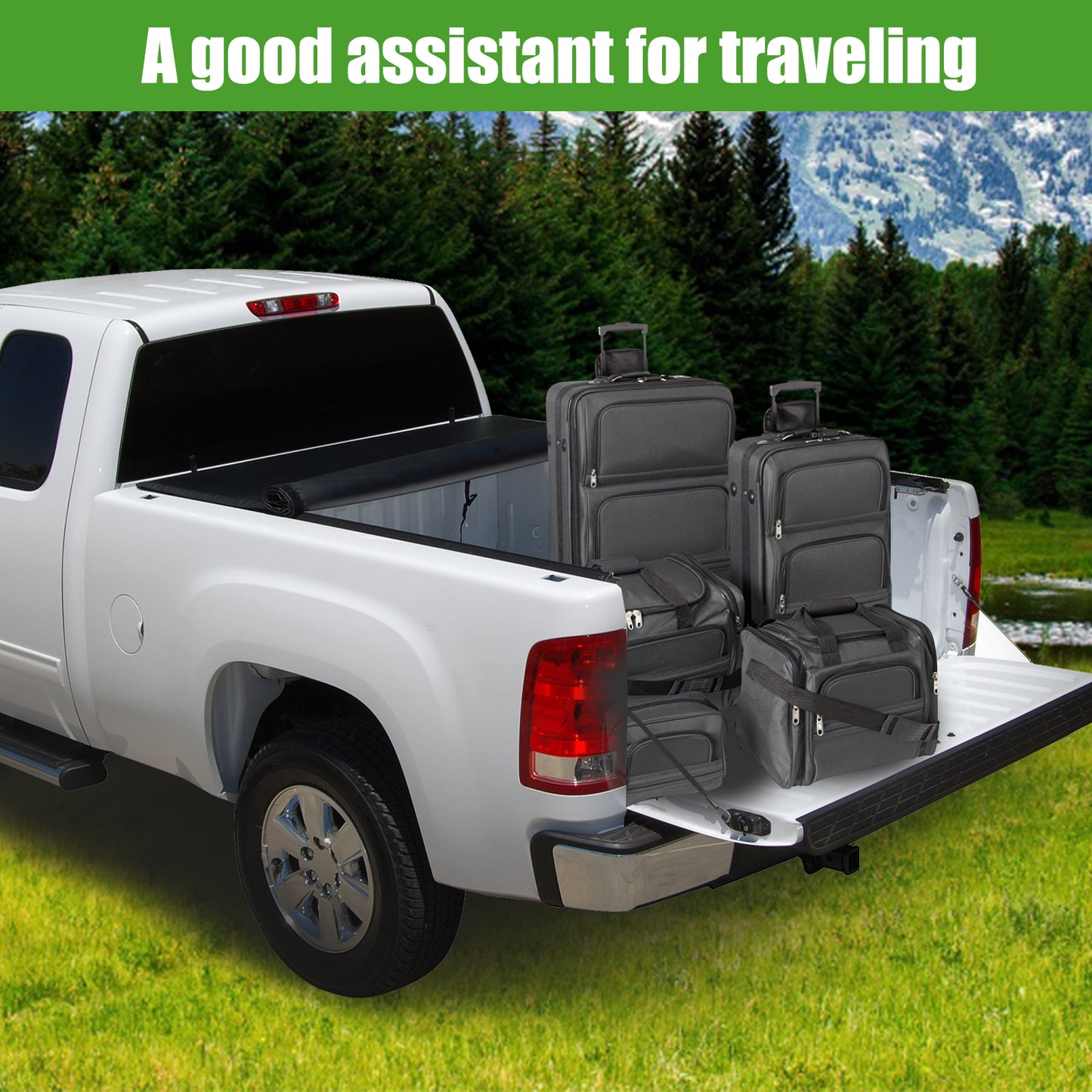 6.4ft Bed Tonneau Cover compatible with 2002-18 Dodge Ram 1500 03-24 2500 3500 Soft Roll-up