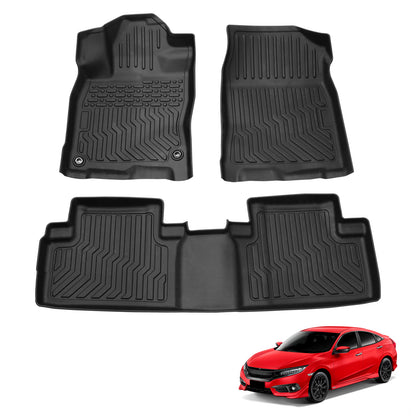 Car Floor Mats compatible with 17-21 Honda Civic Si & 16-21 Civic All-Weather Liner