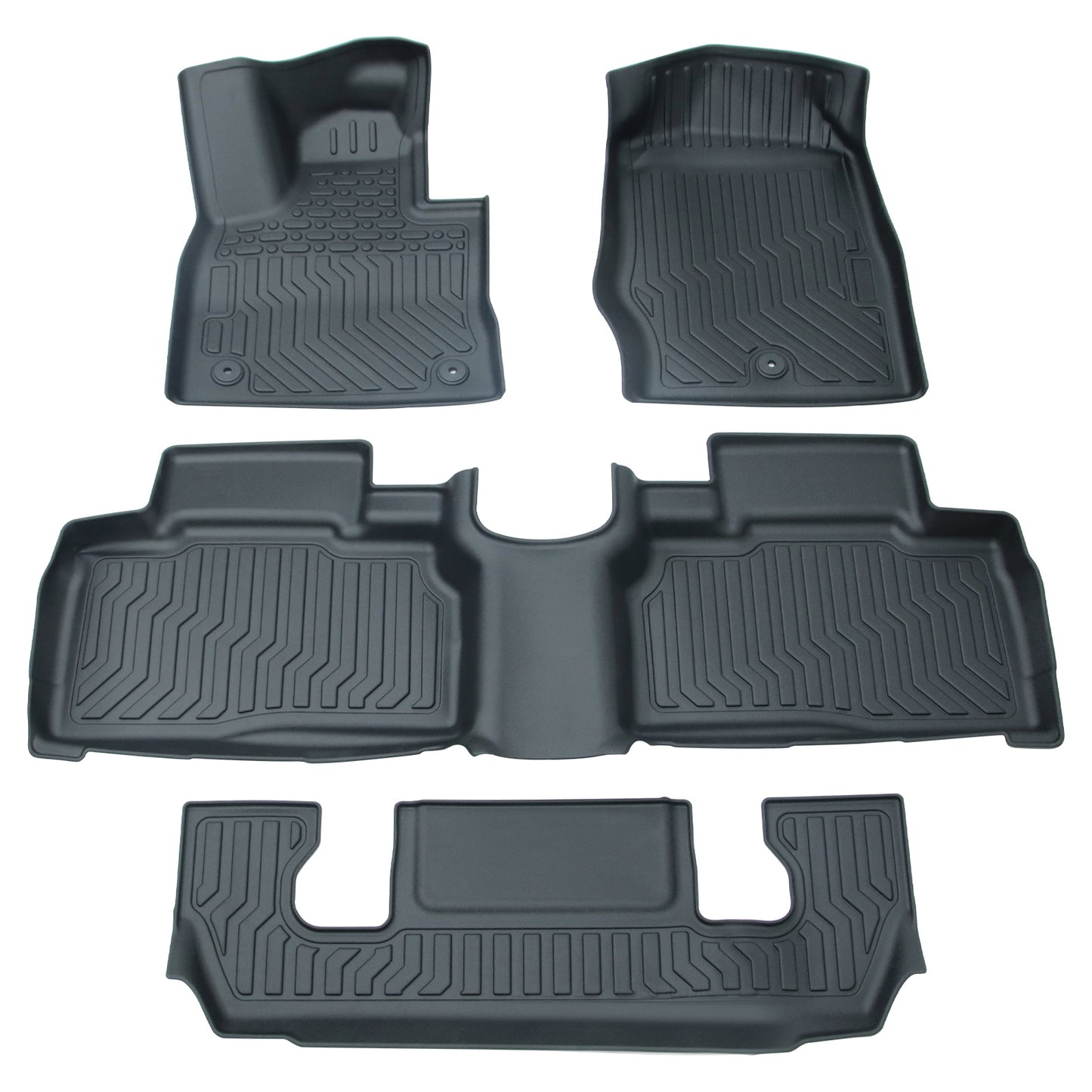 All Weather 3D Floor Mats compatible with 2020 2021 2022 2023 Ford Explorer TPE 4PCS Liners