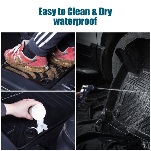 Car Floor Mats compatible with 2012-2018 Volkswagen Jetta Black All-Weather TPE Rubber