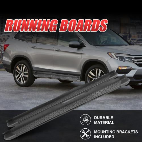 Side Step Nerf Bars Running Boards compatible with 2016-2022 Honda Pilot Aluminum,L+R