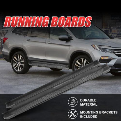 Side Step Nerf Bars Running Boards compatible with 2016-2022 Honda Pilot Aluminum,L+R